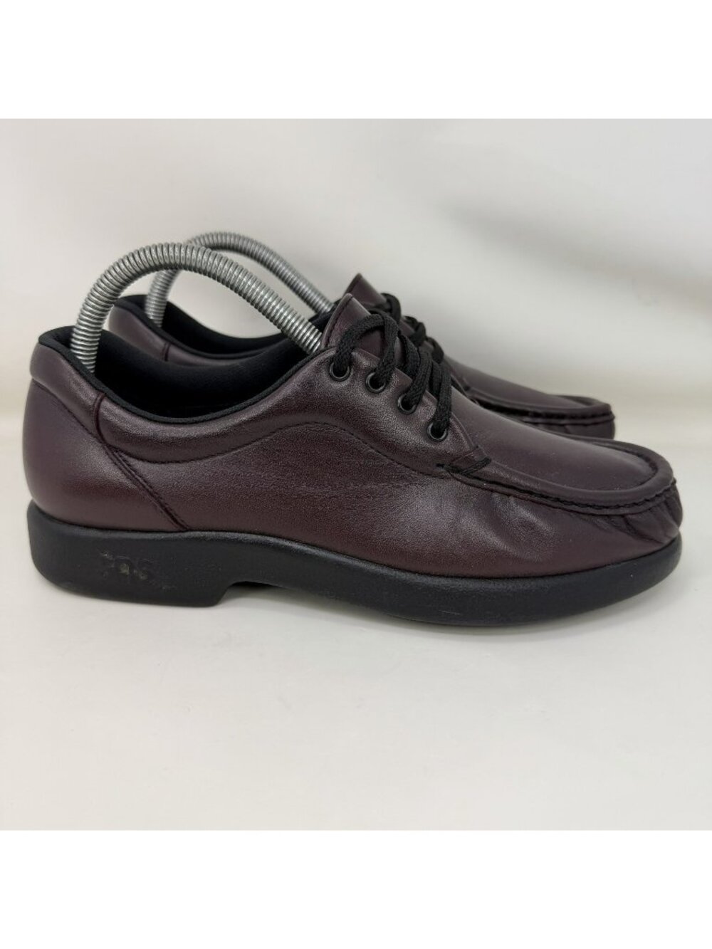 SAS Take Time Leather Comfort Shoes Loafers Maroon Black Women's Size 8 N